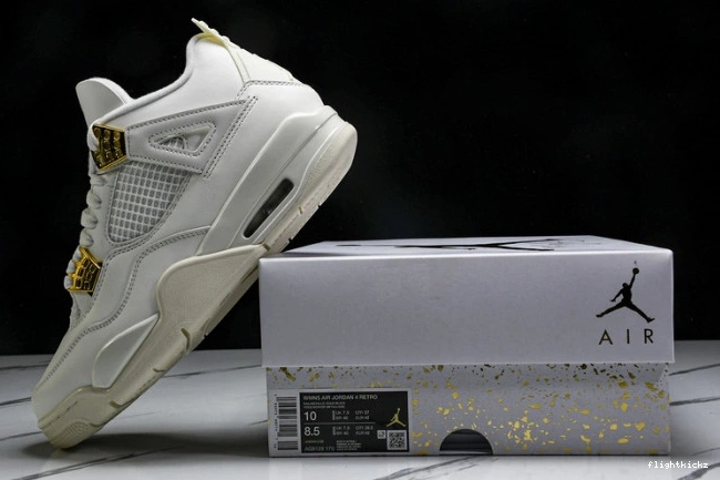 Metallic Gold Jordan AQ9129-170 4 Retro 0716